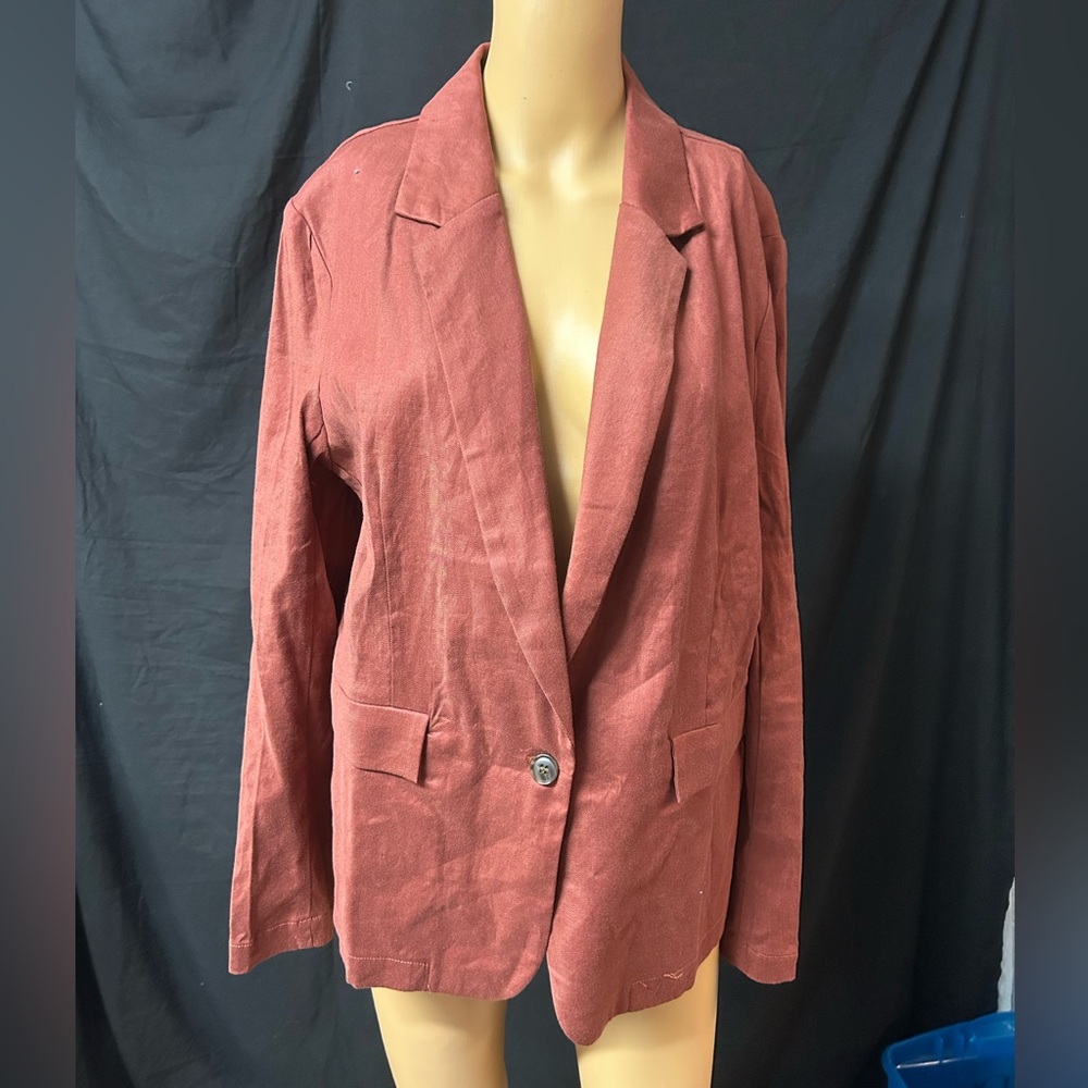 Amour Vert Tobie Femme Fete Linen Blazer Jacket size medium